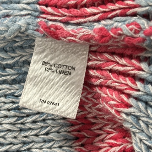 Beautiful Multi-Color Stripe Loose Knit Sweater , L - Picture 7 of 8